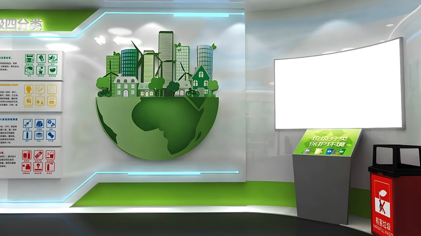 垃圾分類展廳中的雙屏聯(lián)動(dòng)系統(tǒng) 垃圾分類展廳中的雙屏聯(lián)動(dòng)系統(tǒng)
