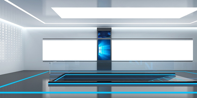 企業(yè)展廳中的移動滑軌屏 企業(yè)展廳中的移動滑軌屏