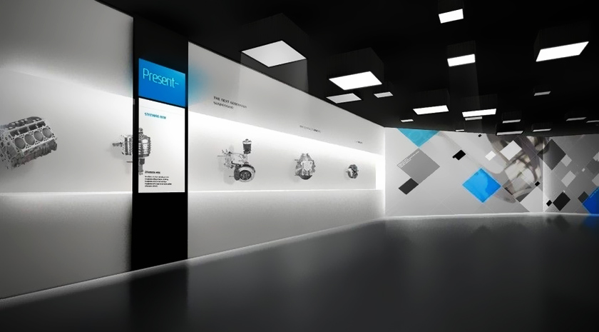 企業(yè)展廳中的移動滑軌屏 企業(yè)展廳中的移動滑軌屏