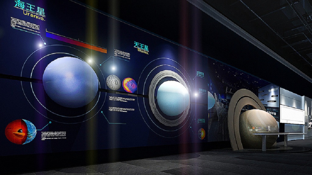 互動展示墻 天文館八大行星內(nèi)容展示