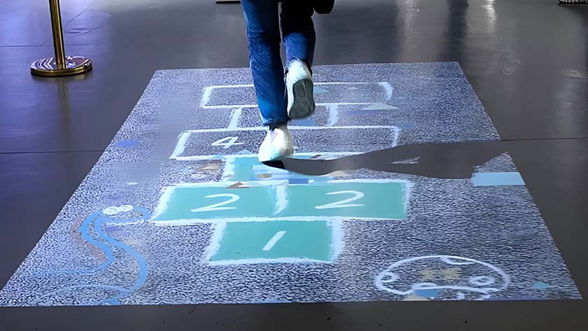 地面投影互動游戲 跳格子地面投影互動游戲效果展示