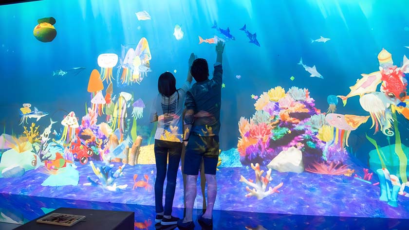 墻面投影互動游戲 魔法海洋墻面投影互動游戲效果圖