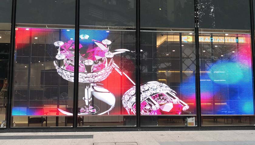 LED透明屏 店鋪LED透明屏效果圖