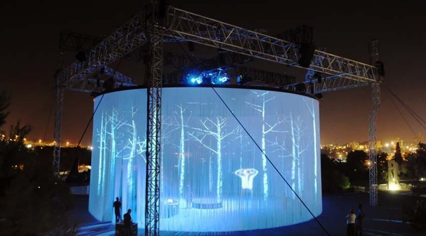 紗幕投影制作 舞臺(tái)上的紗幕投影制作現(xiàn)場(chǎng)