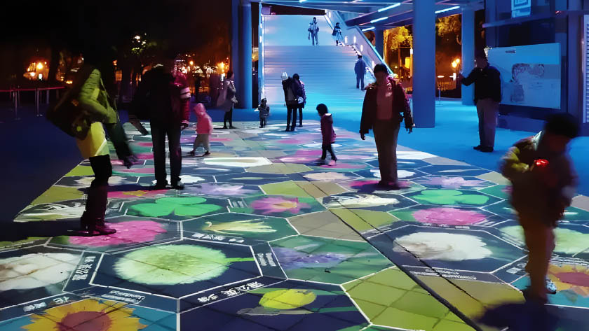 地面互動投影 文旅夜游中的地面互動投影效果展示