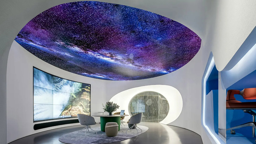 科技展廳中的拼接大屏 科技展廳中的拼接大屏