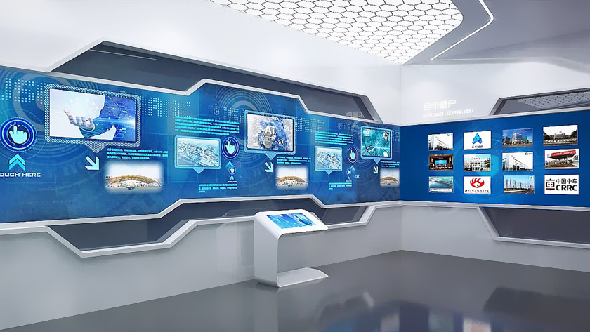 企業(yè)展廳中的觸摸一體機(jī) 企業(yè)展廳中的觸摸一體機(jī)