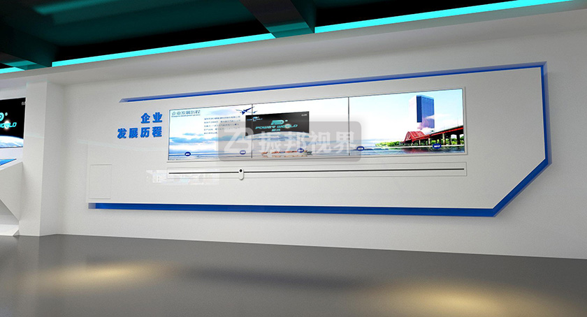 企業(yè)數(shù)字展廳中的滑軌屏展項 企業(yè)數(shù)字展廳中的滑軌屏展項