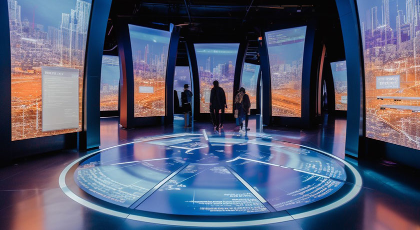 科技公司數(shù)字展廳效果圖 科技公司數(shù)字展廳效果圖